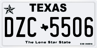 TX license plate DZC5506