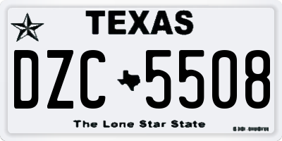 TX license plate DZC5508