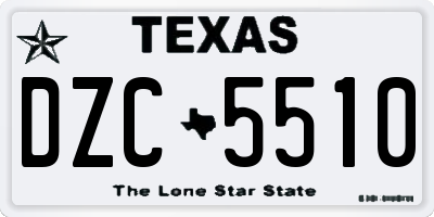 TX license plate DZC5510