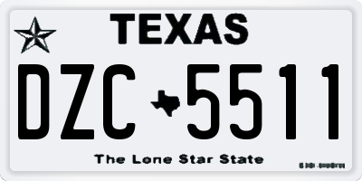 TX license plate DZC5511