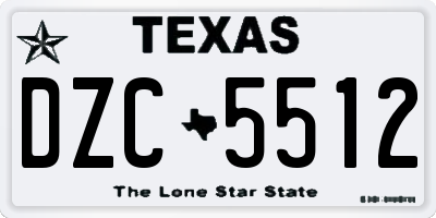 TX license plate DZC5512