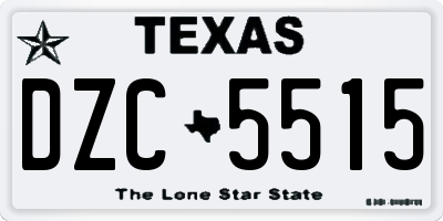 TX license plate DZC5515