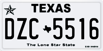 TX license plate DZC5516