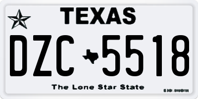 TX license plate DZC5518
