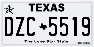 TX license plate DZC5519