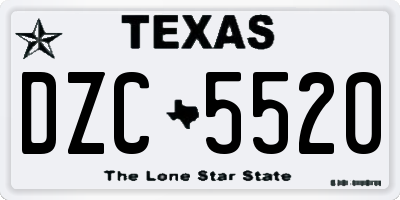 TX license plate DZC5520