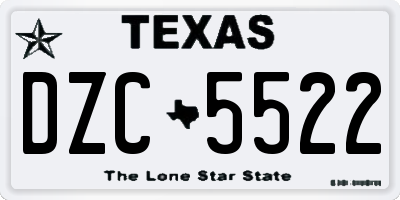 TX license plate DZC5522