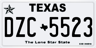 TX license plate DZC5523