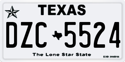 TX license plate DZC5524