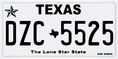 TX license plate DZC5525