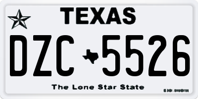 TX license plate DZC5526