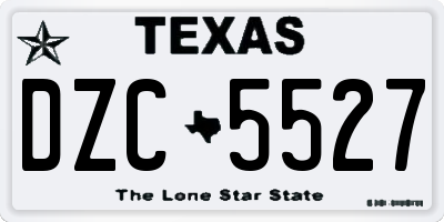 TX license plate DZC5527