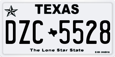 TX license plate DZC5528