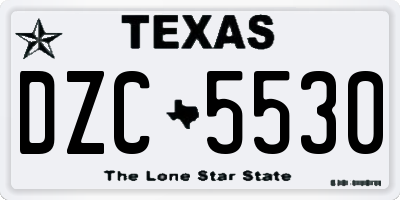 TX license plate DZC5530