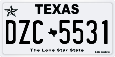 TX license plate DZC5531