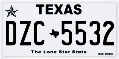 TX license plate DZC5532