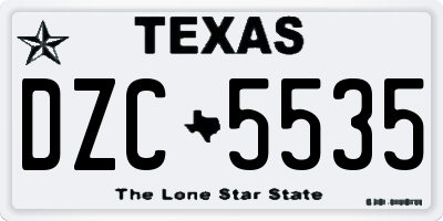 TX license plate DZC5535