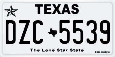 TX license plate DZC5539