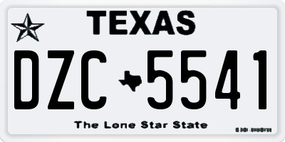 TX license plate DZC5541