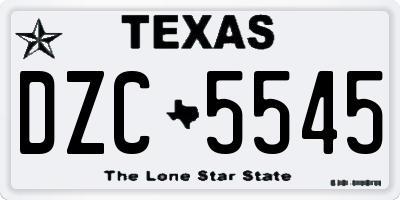 TX license plate DZC5545
