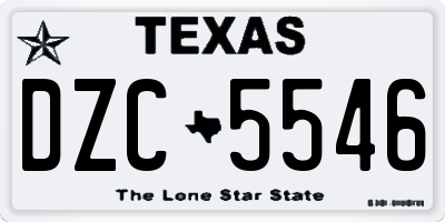 TX license plate DZC5546