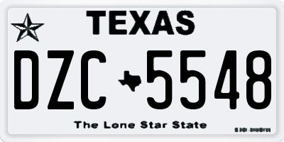 TX license plate DZC5548