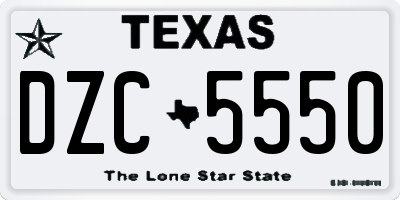 TX license plate DZC5550