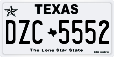 TX license plate DZC5552