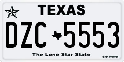 TX license plate DZC5553