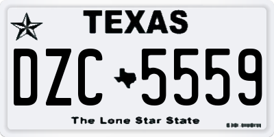 TX license plate DZC5559