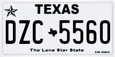 TX license plate DZC5560