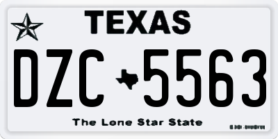 TX license plate DZC5563
