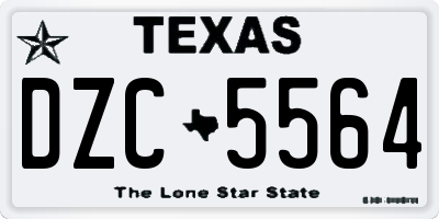 TX license plate DZC5564
