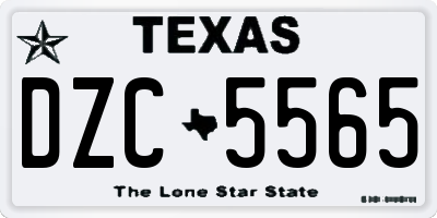 TX license plate DZC5565