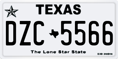 TX license plate DZC5566
