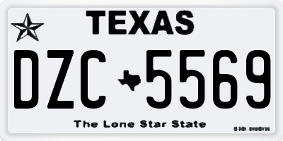 TX license plate DZC5569