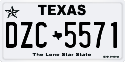 TX license plate DZC5571