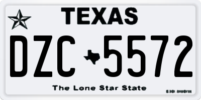 TX license plate DZC5572