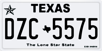 TX license plate DZC5575