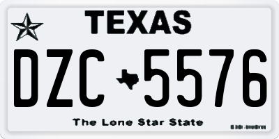 TX license plate DZC5576