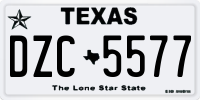 TX license plate DZC5577