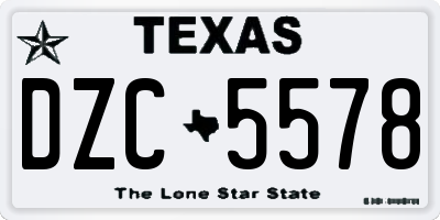 TX license plate DZC5578