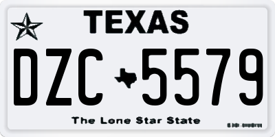 TX license plate DZC5579