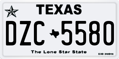 TX license plate DZC5580