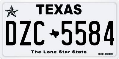 TX license plate DZC5584