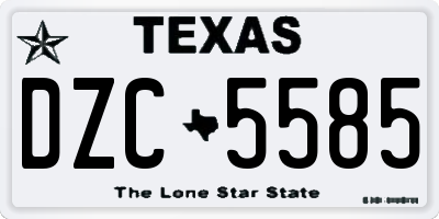 TX license plate DZC5585