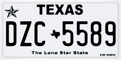 TX license plate DZC5589