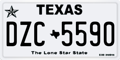TX license plate DZC5590