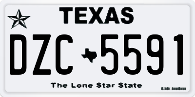 TX license plate DZC5591