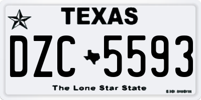 TX license plate DZC5593